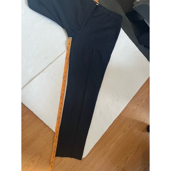 Women's Sandro Navy w Silver Metallic Stripped Threads Pants Size 40/ US 8 - Picture 8 of 11